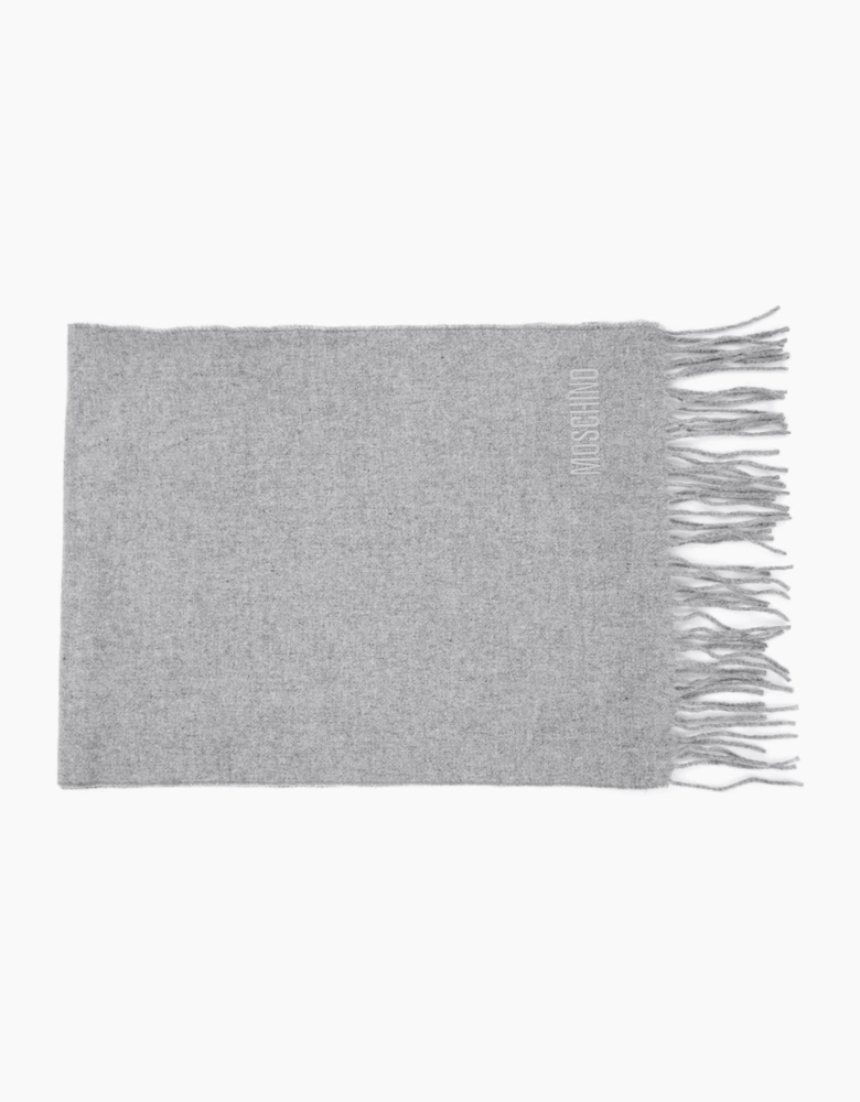 Love Moschino Sciarpa Knitted Logo Scarf Light Grey