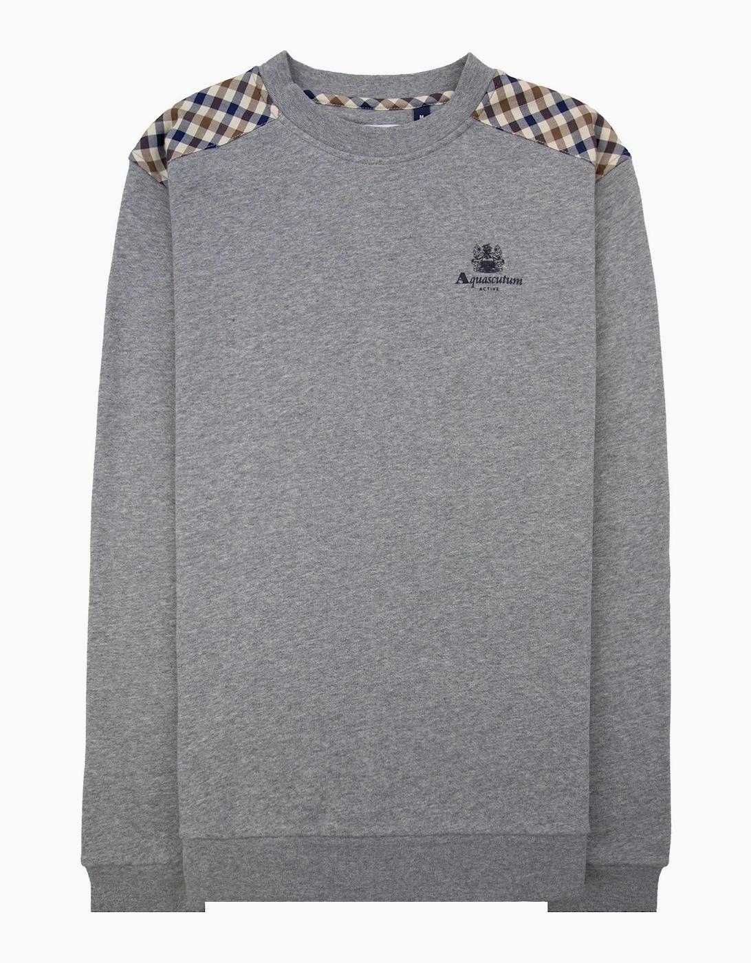 Aquascutum Cc Shoulder Crewneck Fleece Dark Grey Melange 53