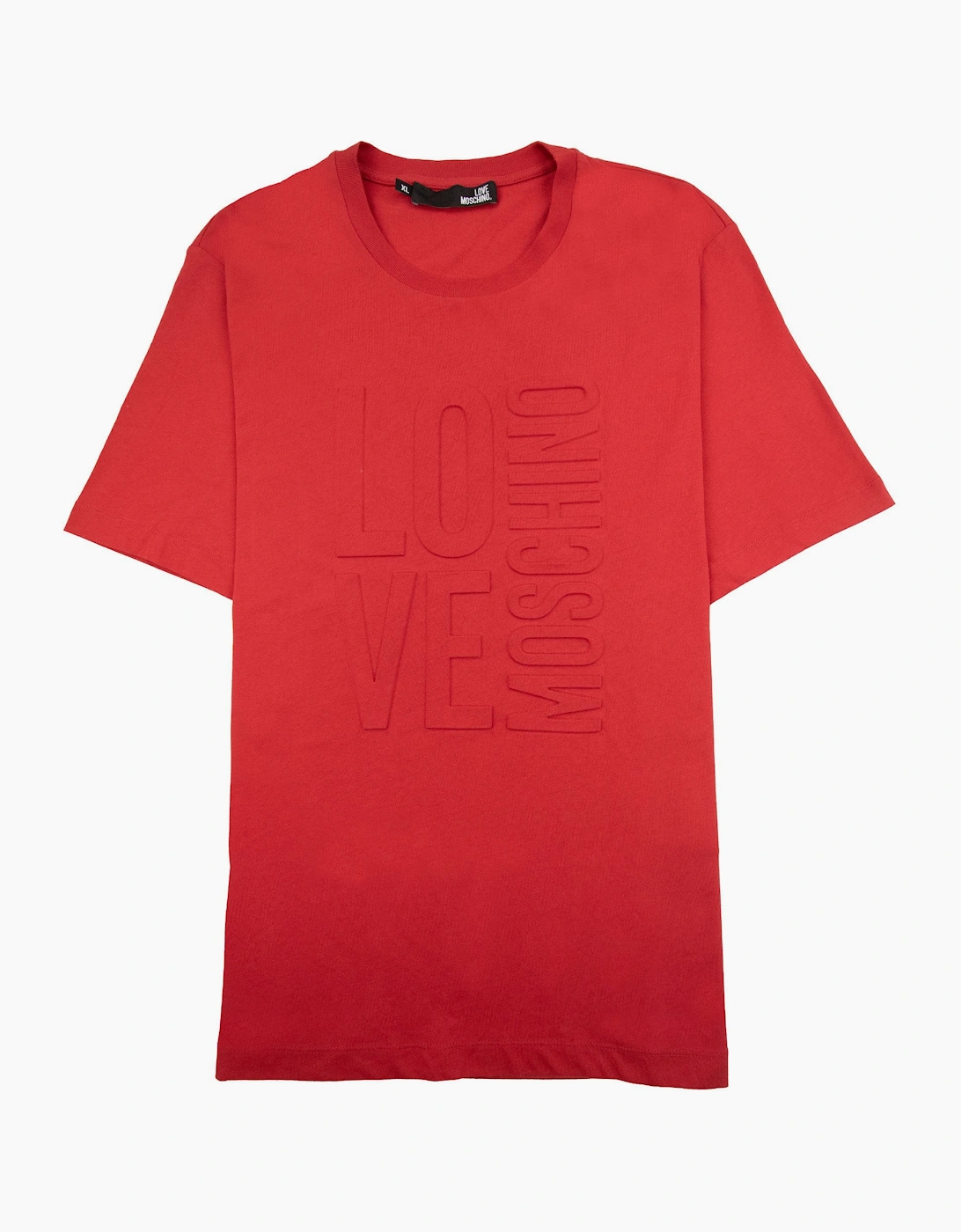 Love Moschino Embossed Logo T Shirt Red