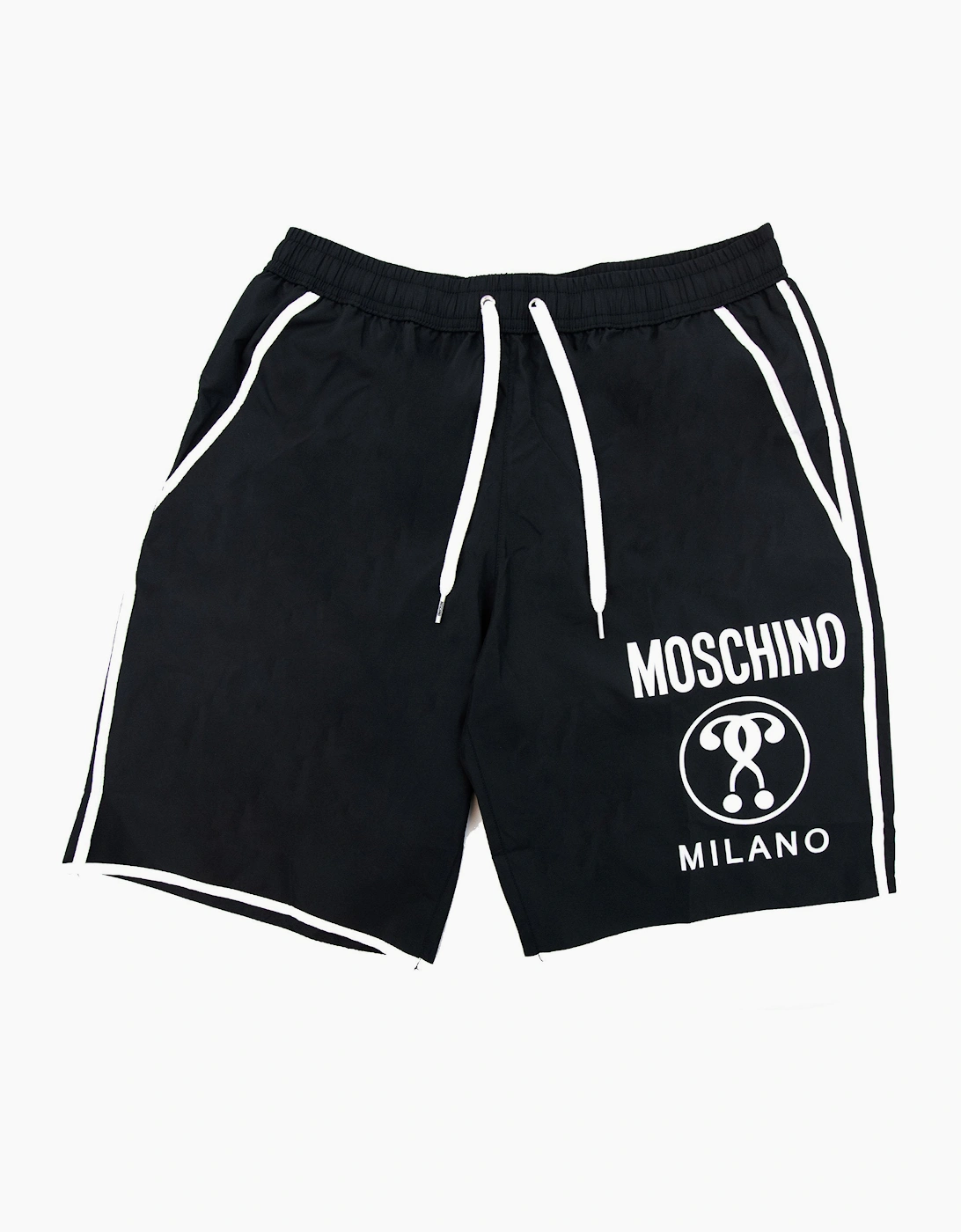 Moschino Underwear Double Question Mark Longwear Nylon Shorts Black