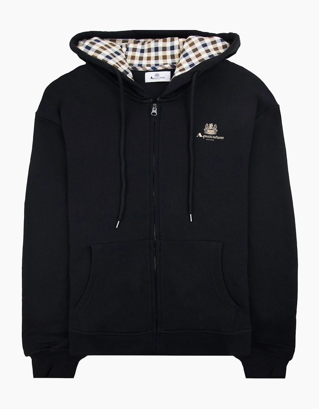 Aquascutum Small Logo Full Zipped Hoodie Black 16
