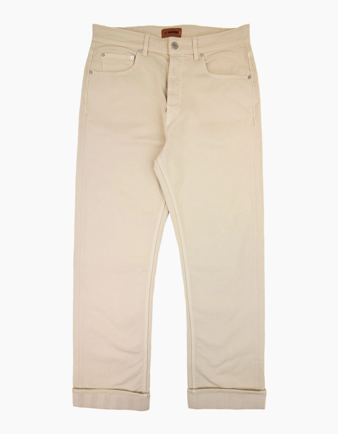 Missoni Knitted Inserts Stretchy 5 Pocket Trouser Cream S016s