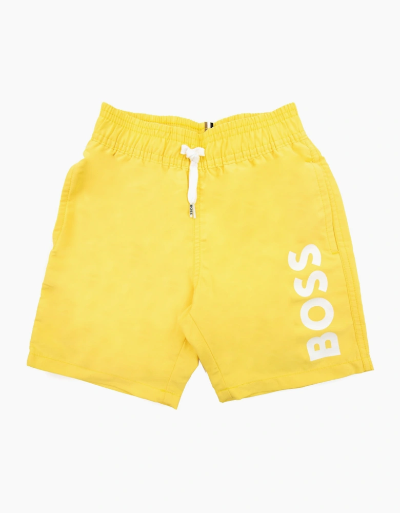 Hugo Boss Kids Infant Logo Swim Shorts Yellow 528