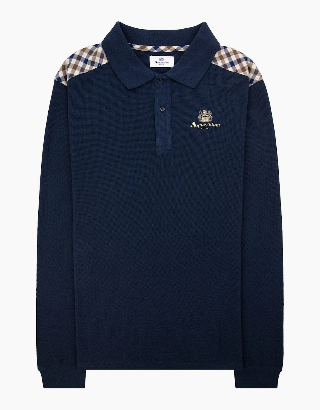 Aquascutum Stripes Piquet L/s Polo Navy 11