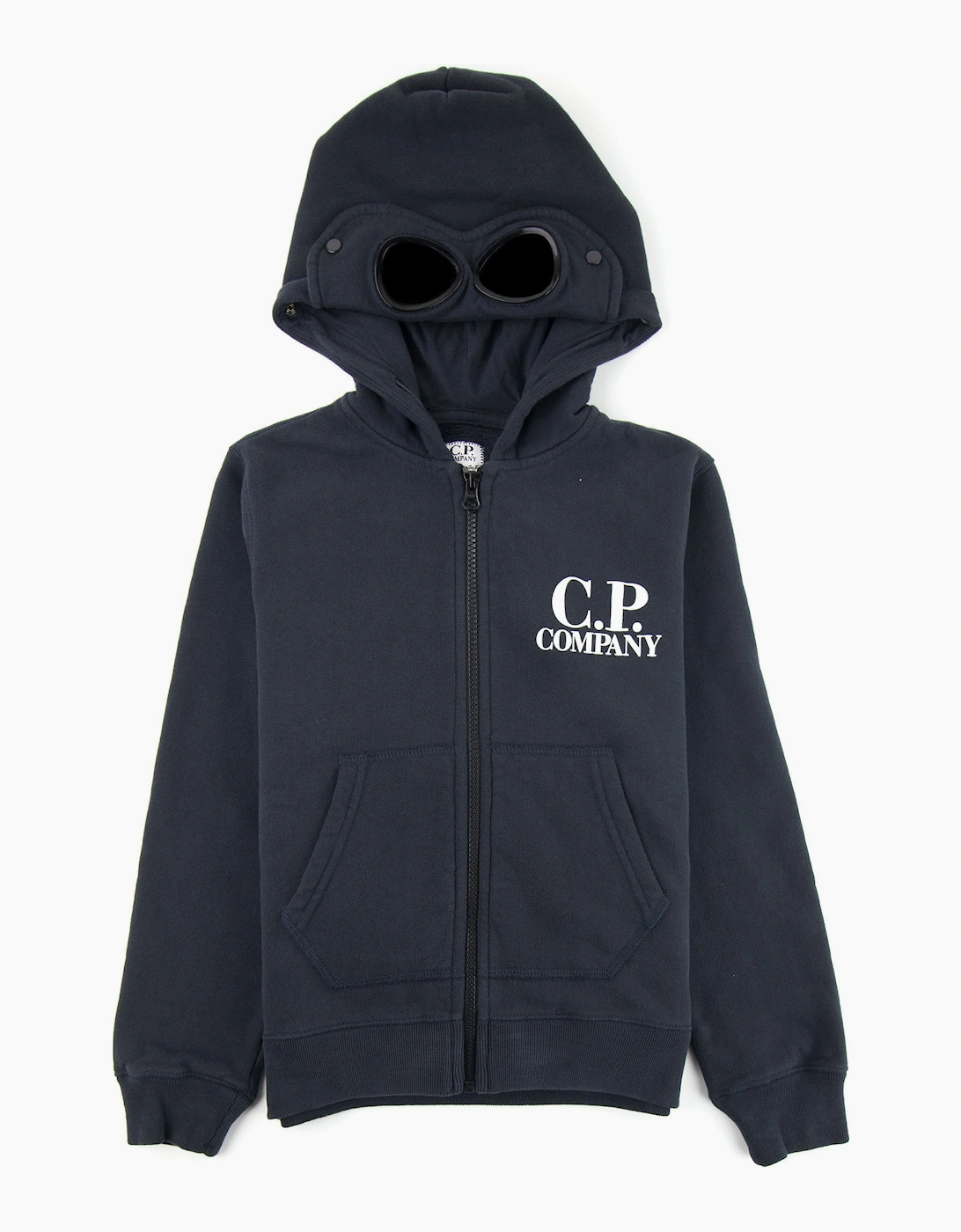 Cp Company Undersixteen Basic Fleece Goggle Hooded Sweatshirt Navy 888, 4 of 3