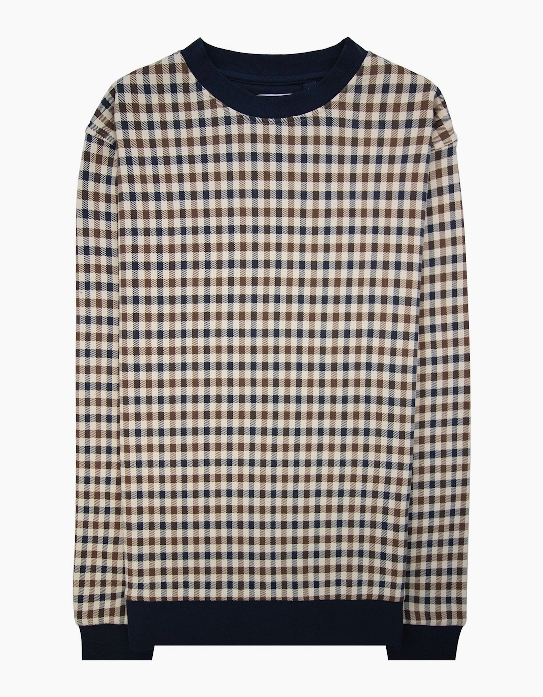 Aquascutum Iconic Crewneck Fleece Sweatshirt Club Check 28