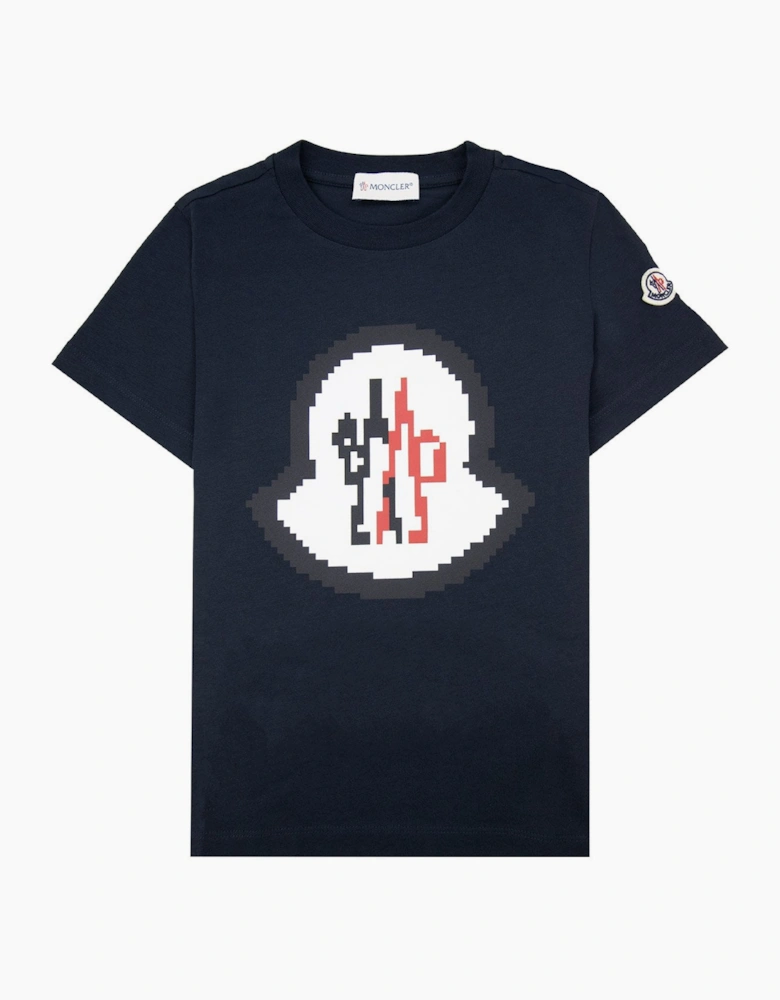 Moncler Junior Logo Motive T Shirt Navy 778