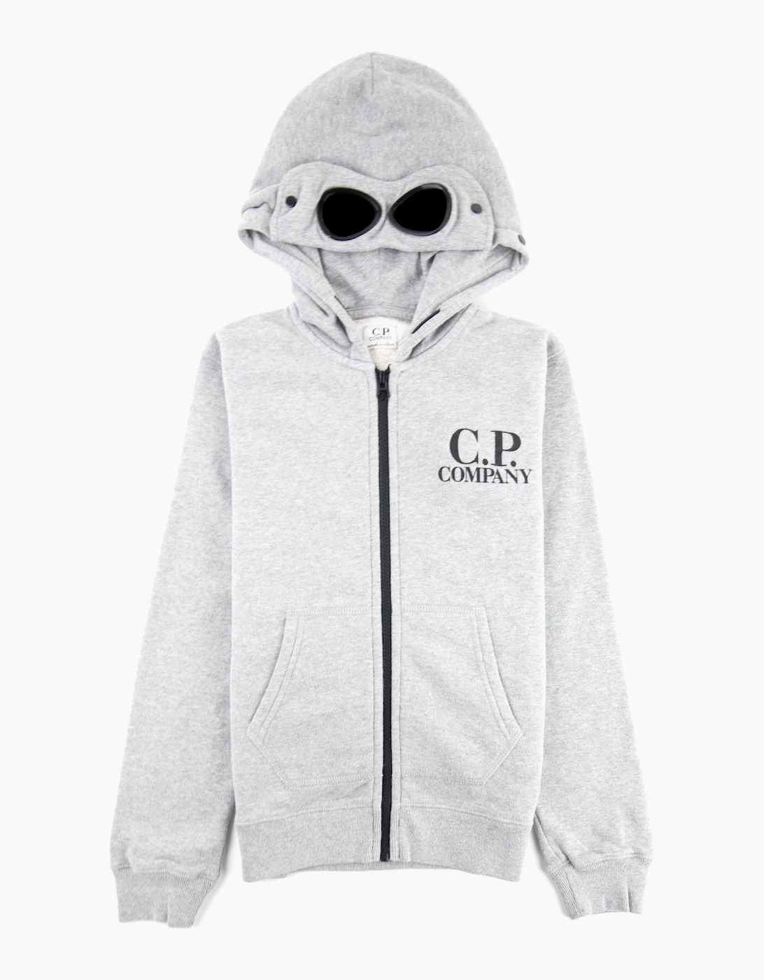 Cp Company Undersixteen Basic Fleece Goggle Hooded Sweatshirt Grey M93, 4 of 3