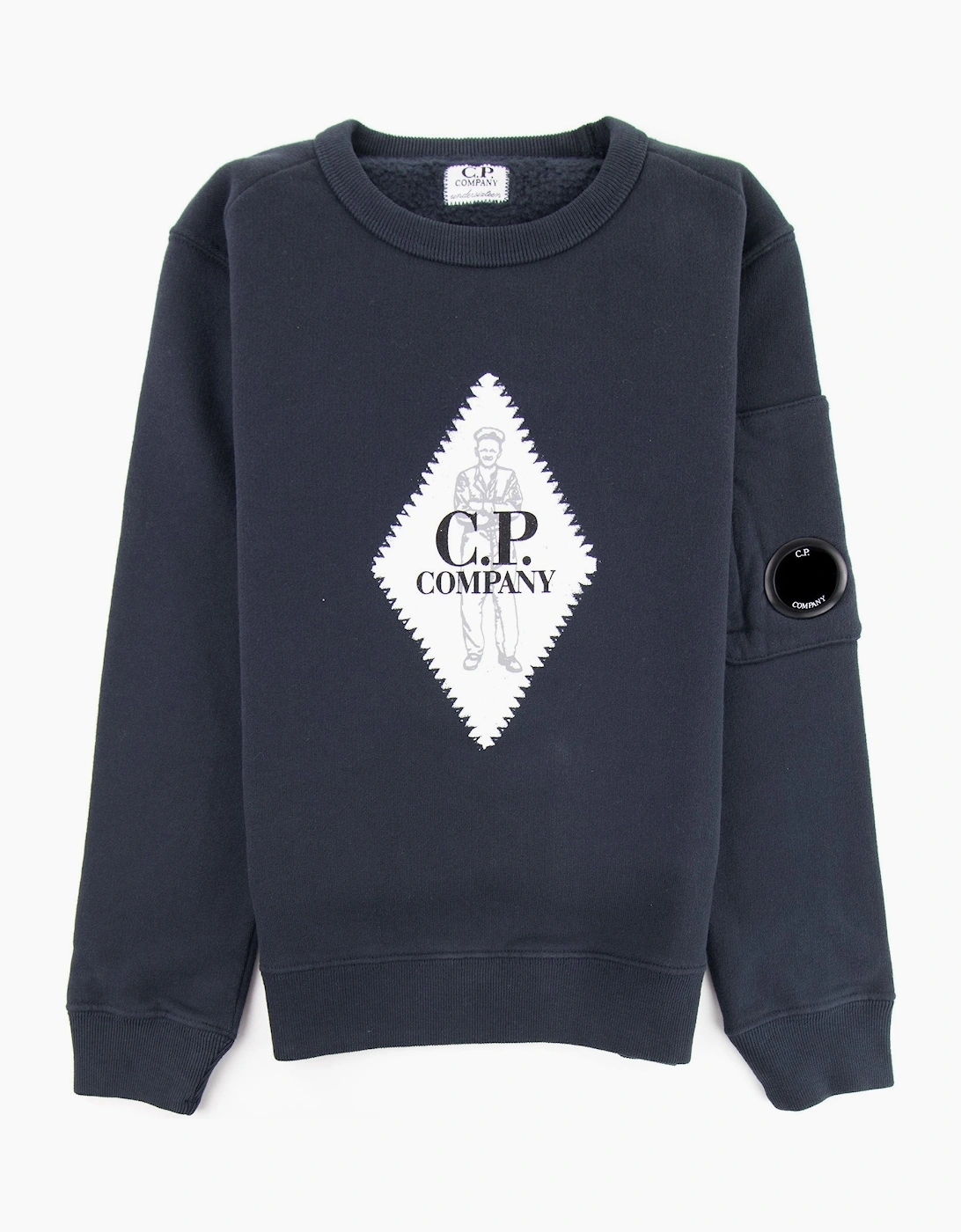 C.P. Company Undersixteen Diamond Logo Lens Sweatshirt Navy 888, 4 of 3