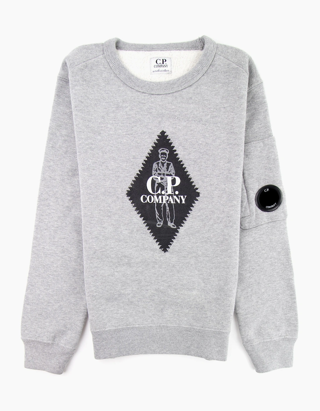 C.P. Company Undersixteen Diamond Logo Lens Sweatshirt Grey M93, 3 of 2