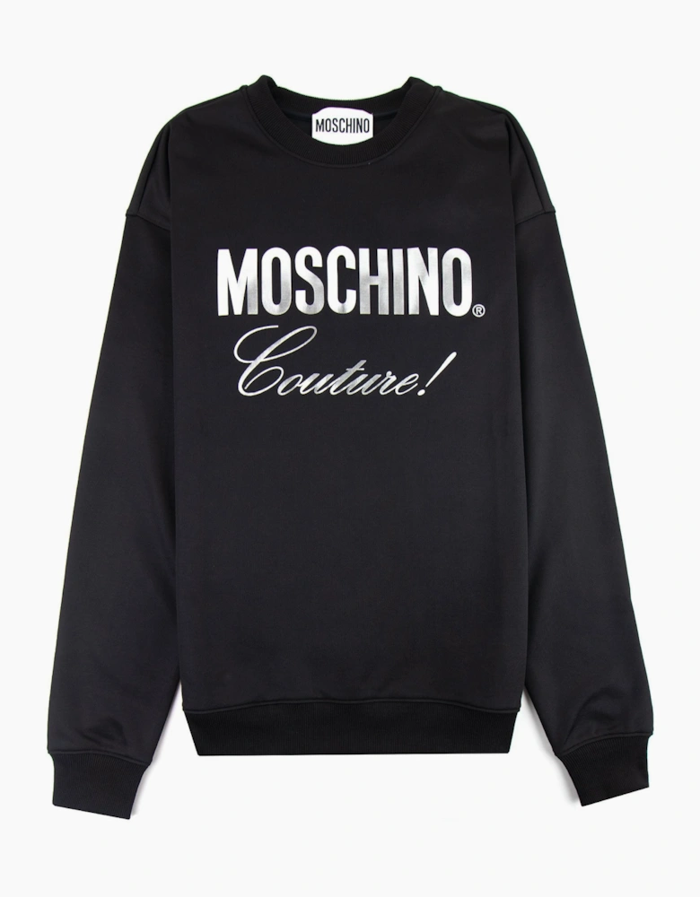 Moschino Couture Silver Logo Sweatshirt Black