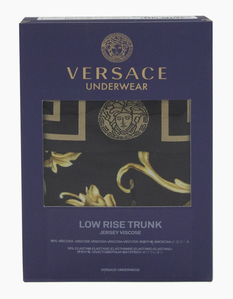 Versace Barocco Low Rise Boxer Trunk Black/gold