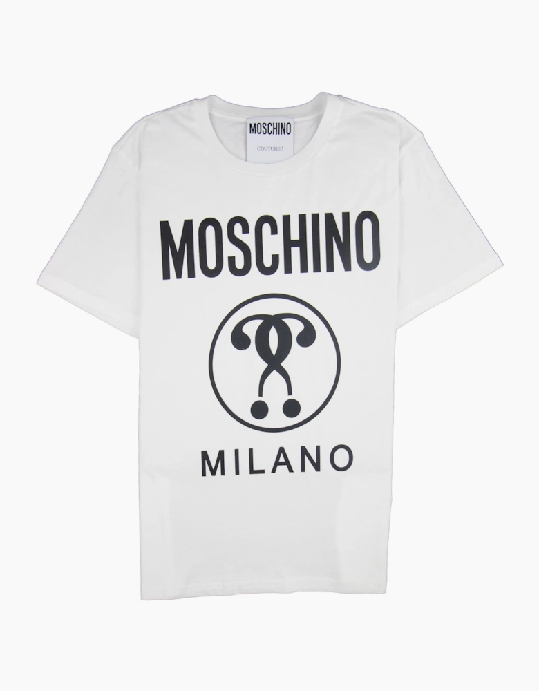 Moschino Couture Double Question Mark Jersey T-shirt White