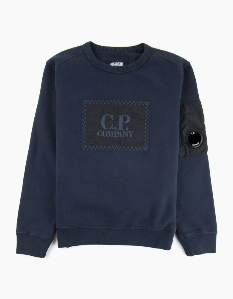 C.P Company Undersixteen Lens Fleece Patch Sweatshirt Navy 888