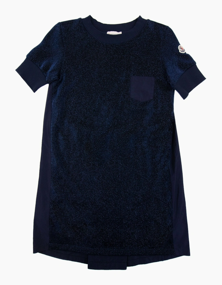 Moncler Junior Abito Shiny Dress Navy