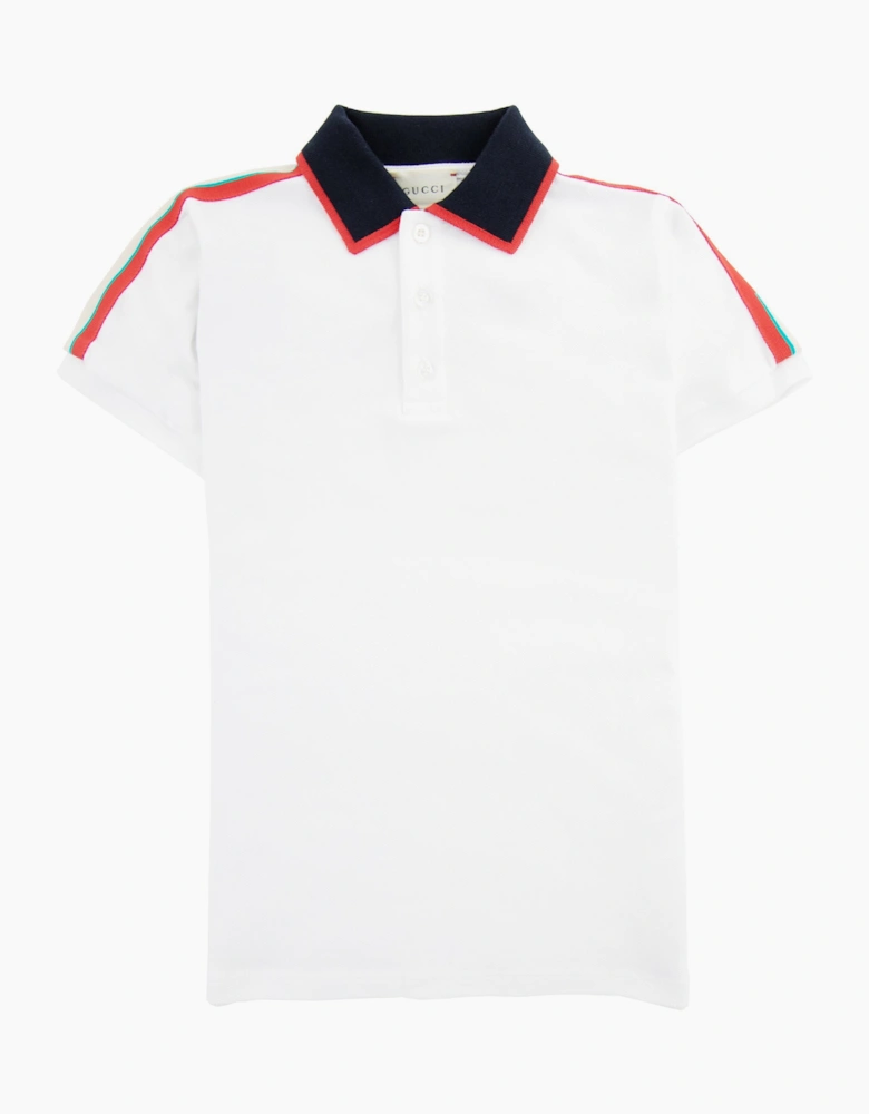 Gucci Junior Arm Logo Polo Shirt White