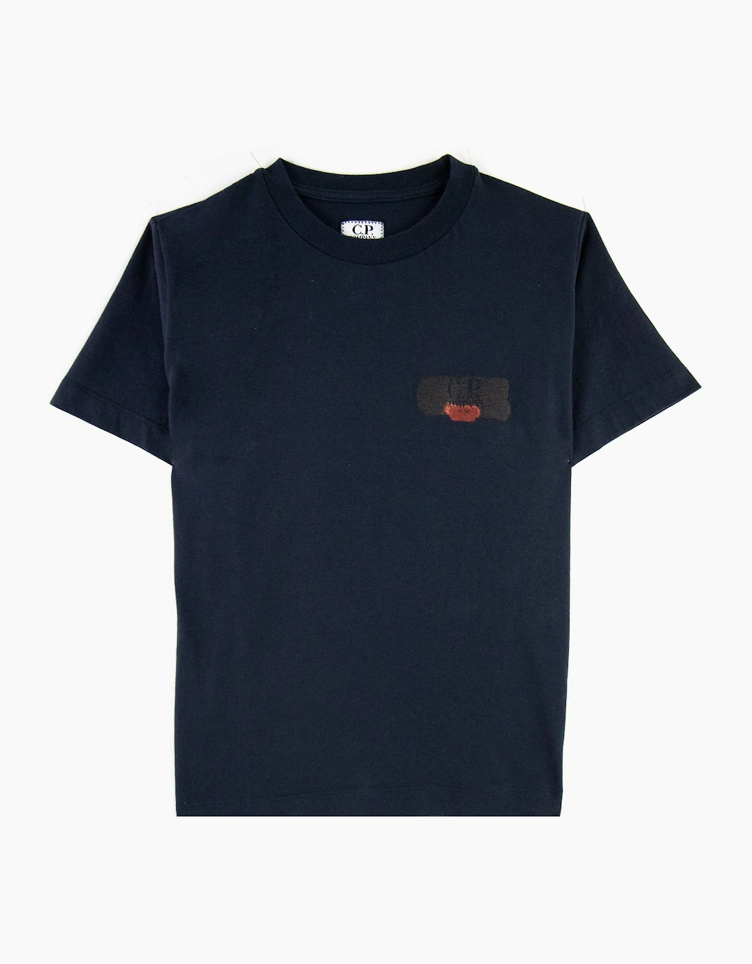 C.P. Company Undersixteen Spray Logo T Shirt Navy 888
