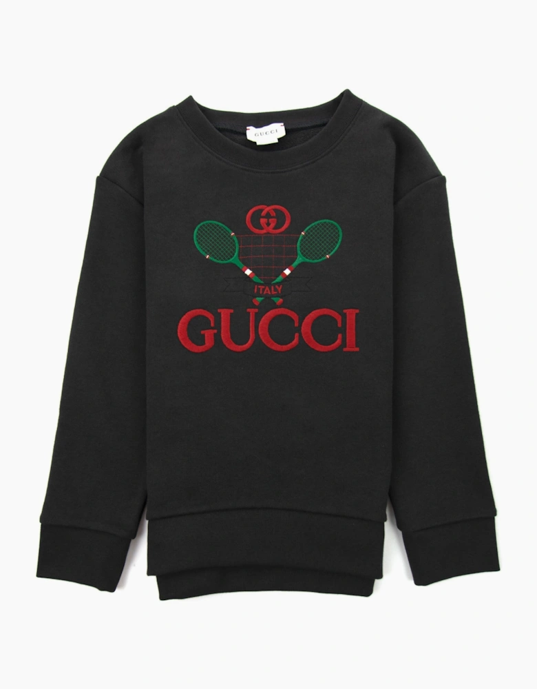 Gucci Junior Sweatshirt With Gucci Tennis 1073 Dark Grey