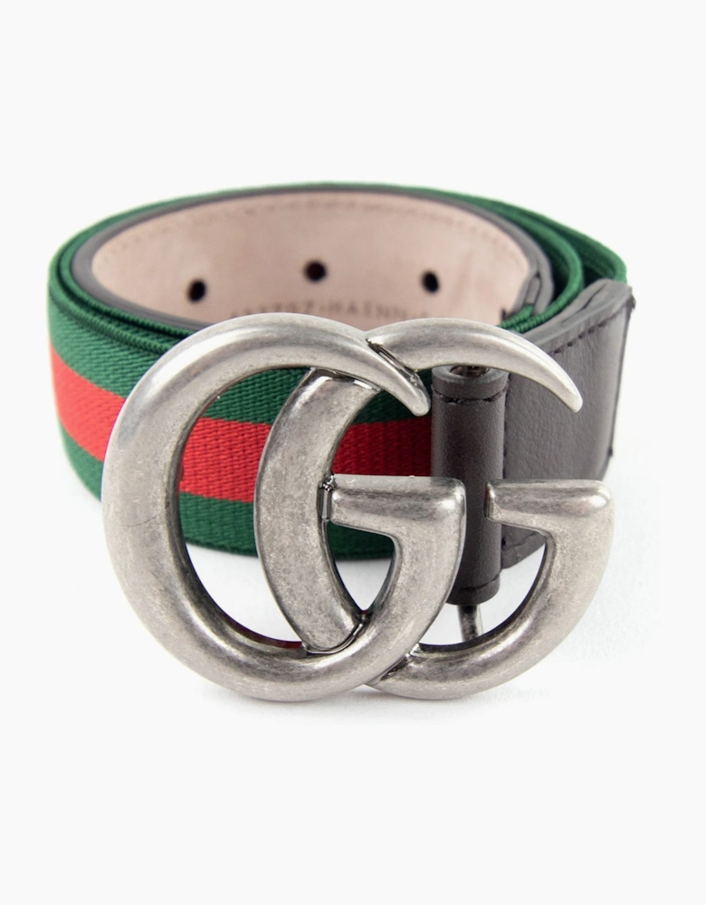 Gucci Junior GG Web Logo Belt Green/red