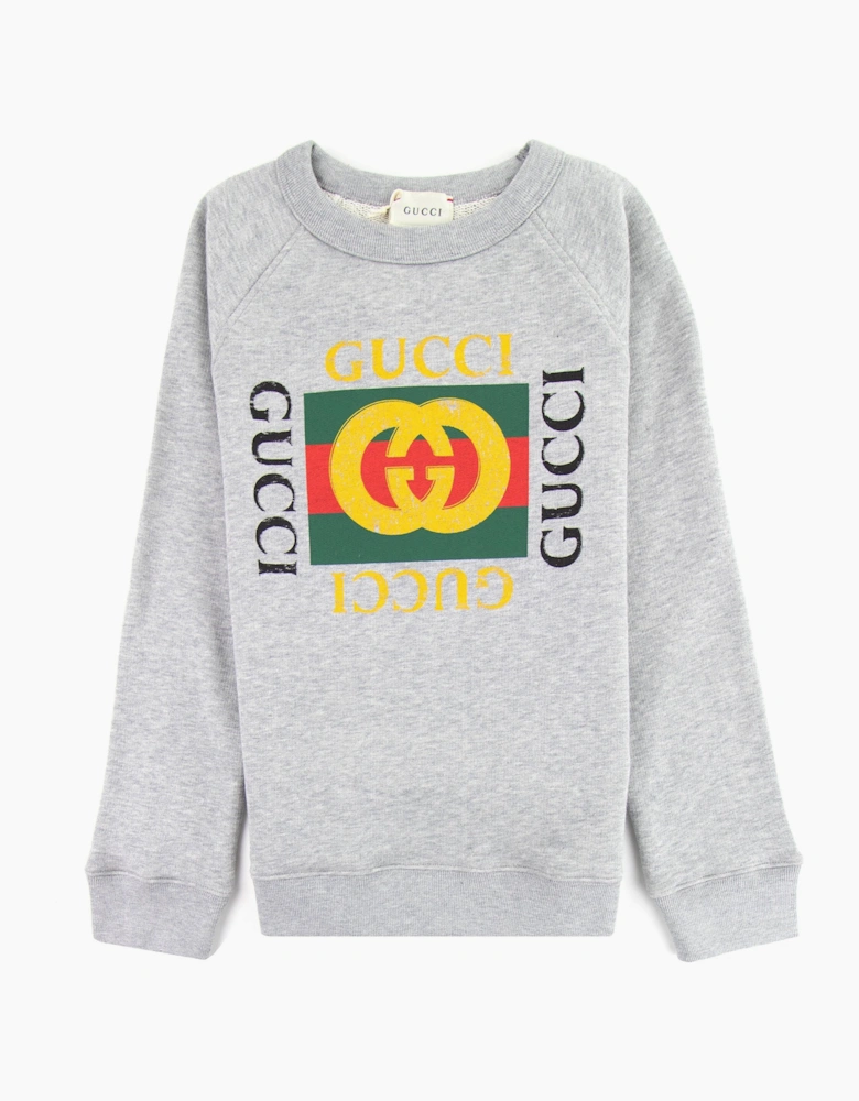 Gucci Junior Gucci Logo Sweatshirt Grey 1676