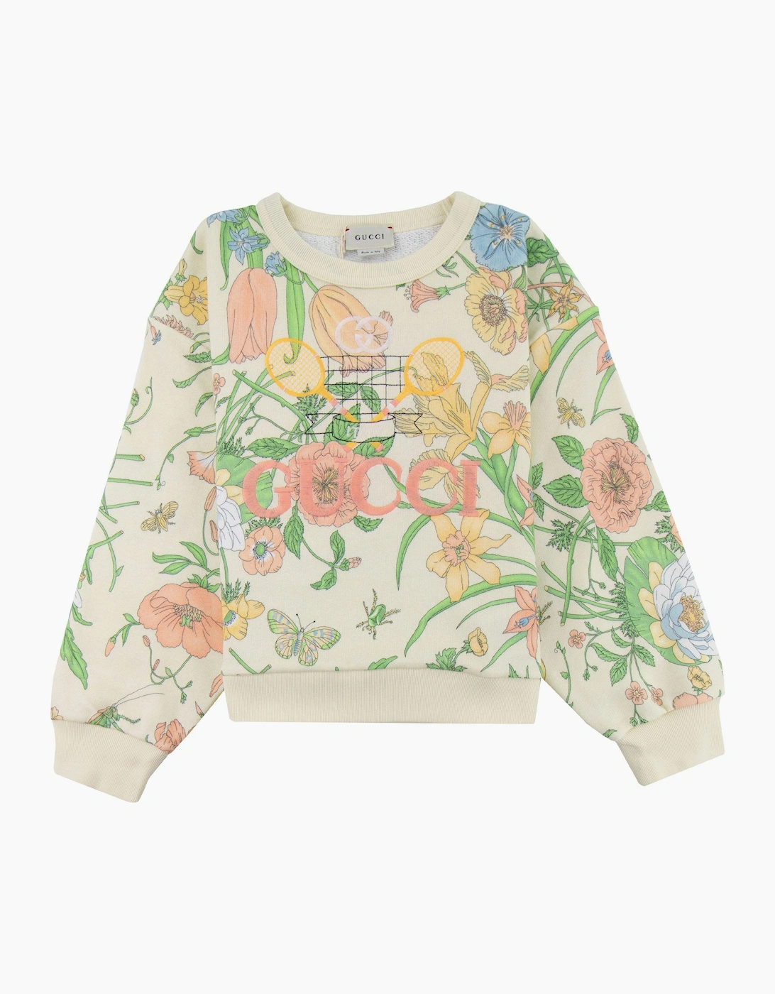 Gucci Junior Gucci Tennis Flower Sweatshirt Cream