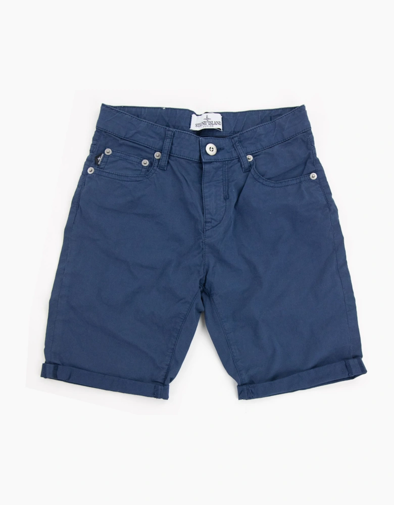 Stone Island Junior L0211 Stretch Cotton Shorts Navy Blue V0028