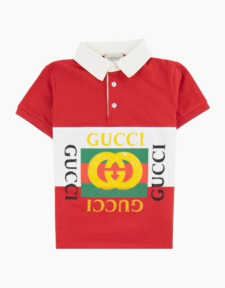 Gucci Junior Logo Polo Red