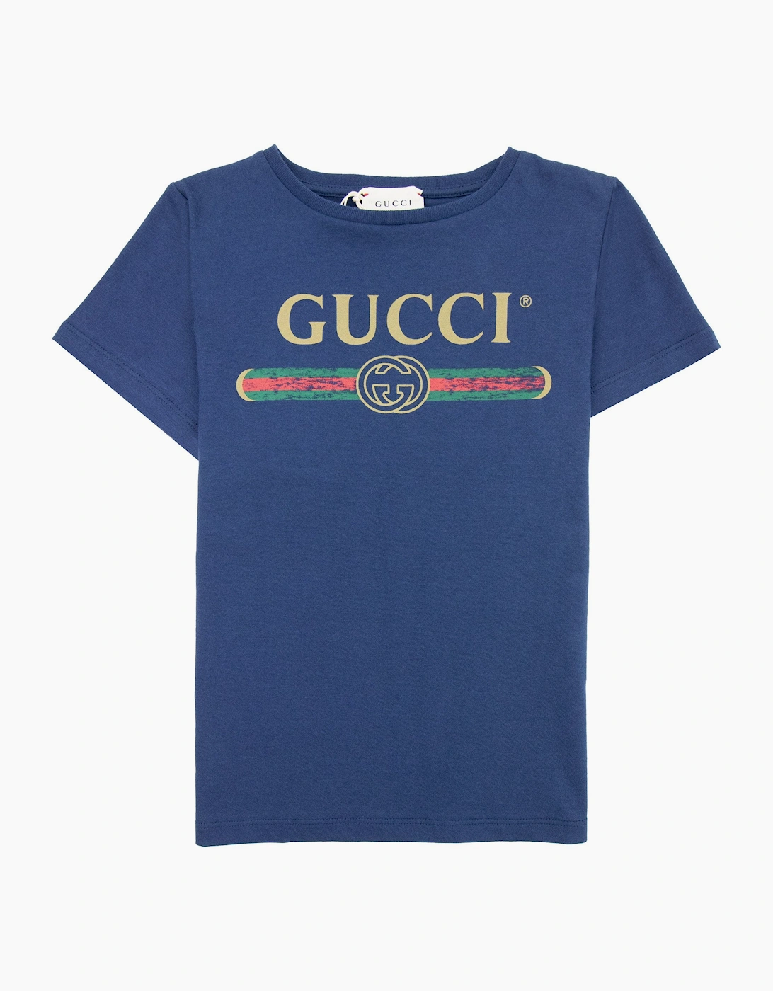 Gucci Junior Logo T-shirt Navy Blue 4367