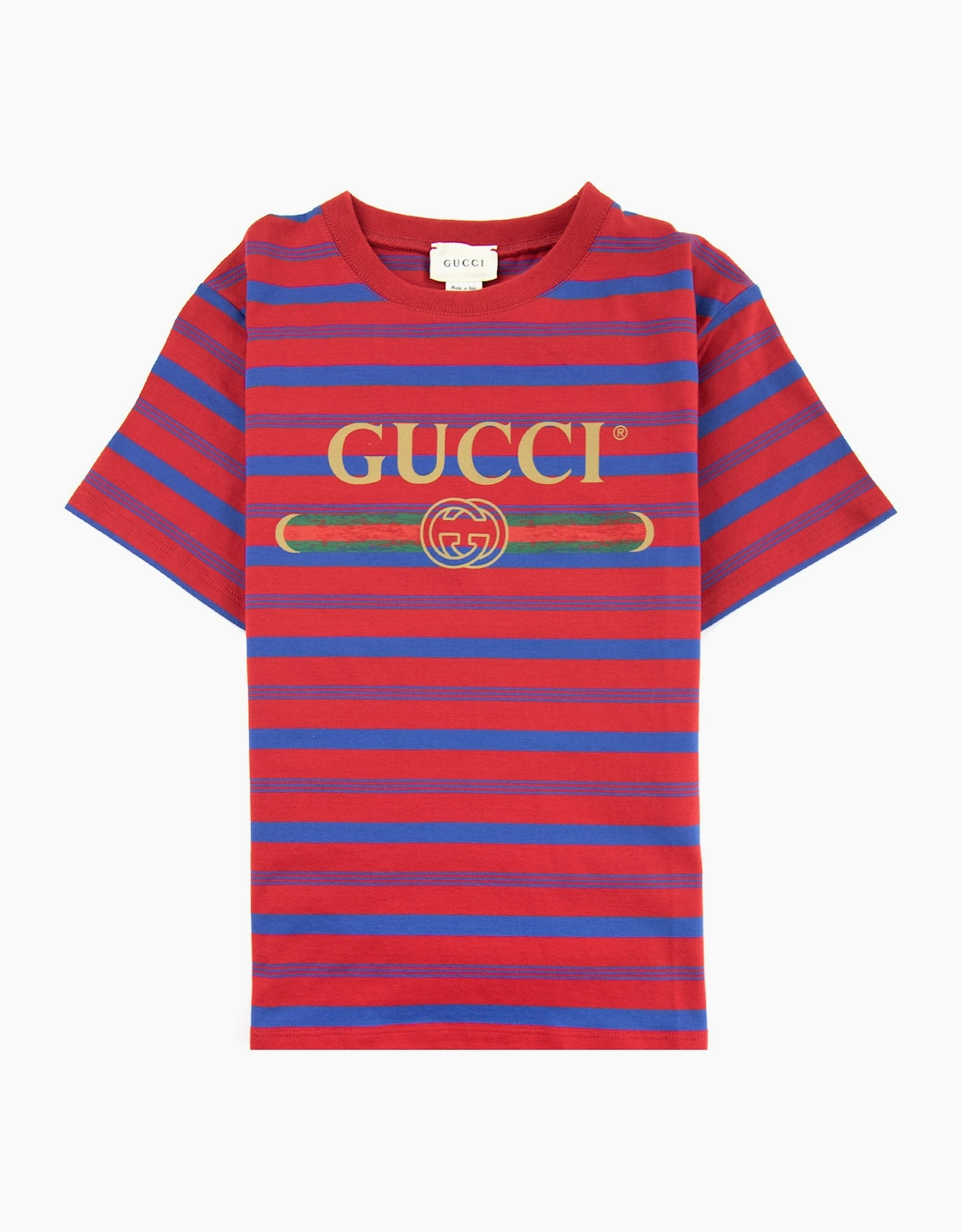 Gucci Junior Striped Logo T-shirt Red