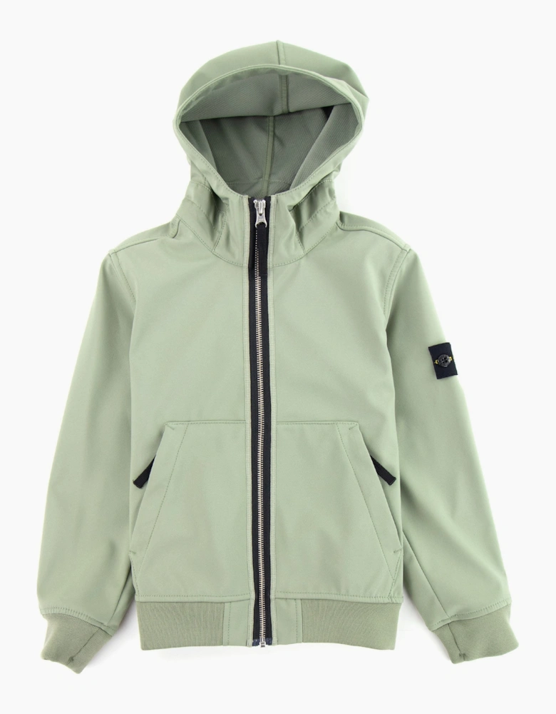 Stone Island Junior 40734 Light Soft Shell-r Jacket Olive V0058