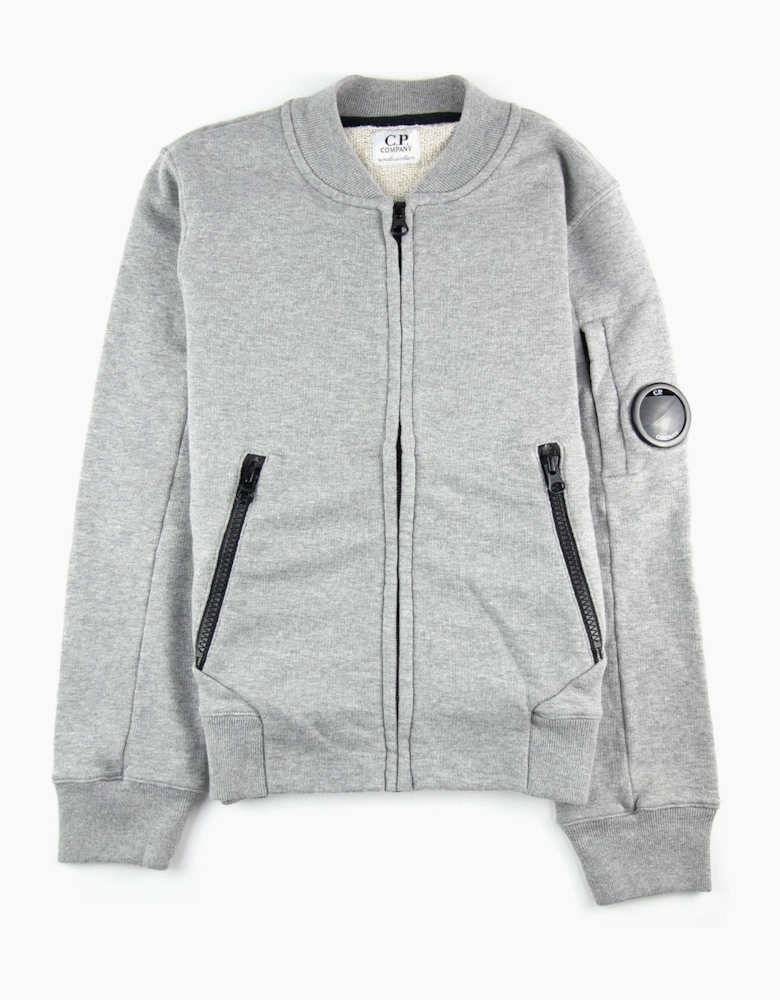 Cp Company Undersixteen Light Fleece Zip Up Bomber Sweatshirt Grey M93