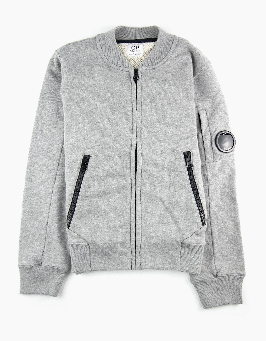 Cp Company Undersixteen Light Fleece Zip Up Bomber Sweatshirt Grey M93, 3 of 2