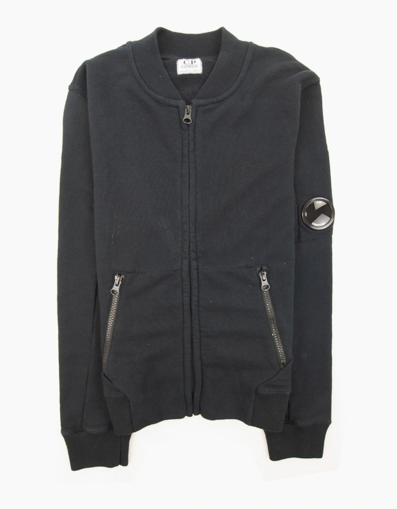 Cp Company Undersixteen Light Fleece Zip Up Bomber Sweatshirt Navy 888