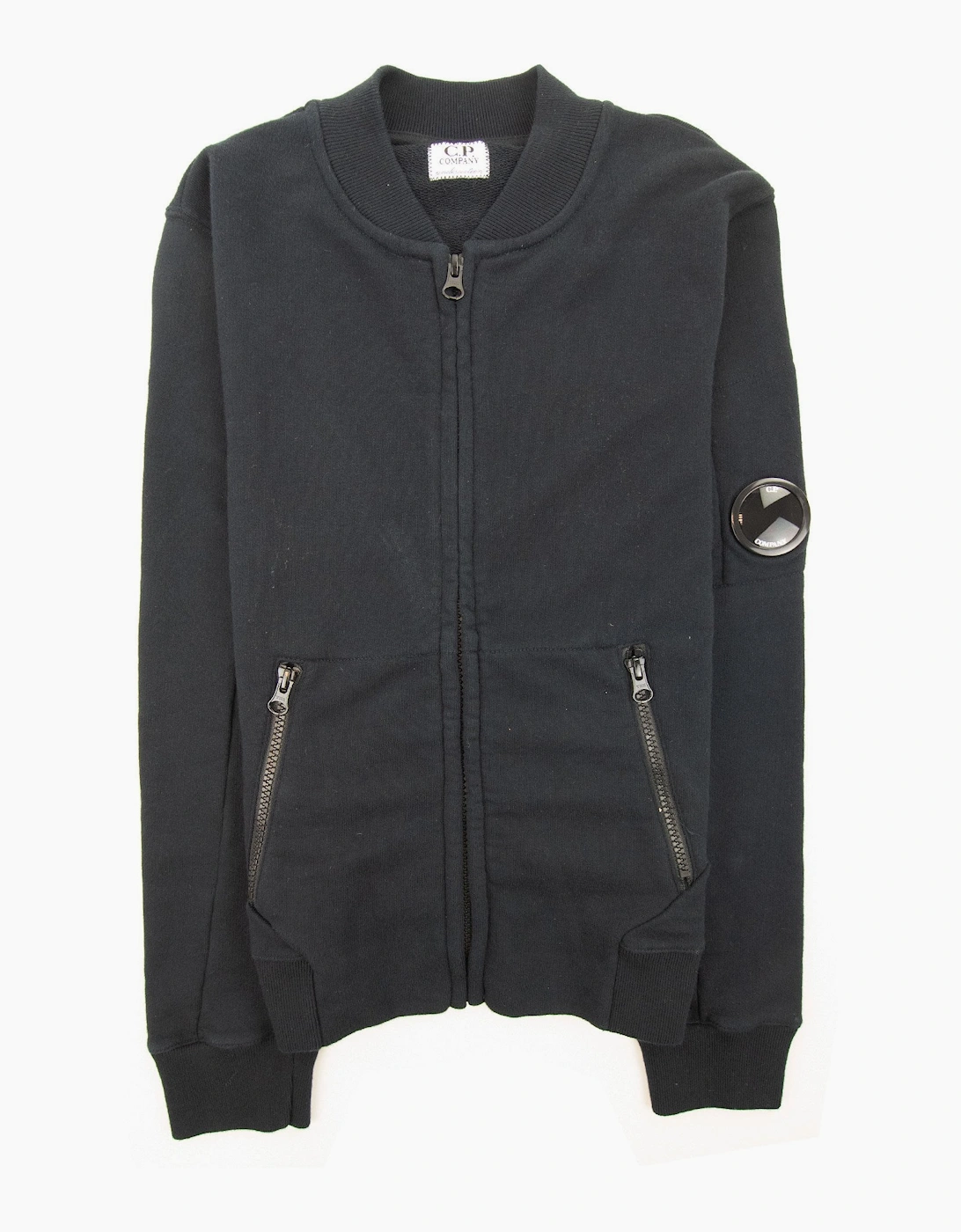 Cp Company Undersixteen Light Fleece Zip Up Bomber Sweatshirt Navy 888, 3 of 2