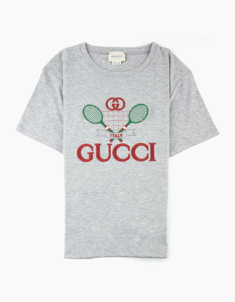 Gucci Junior Tennis Logo T-shirt Grey
