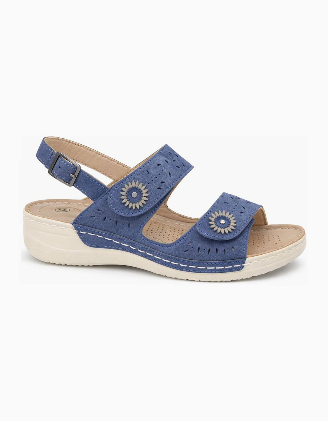 Ladies Sandals Navy Blue, 6 of 5