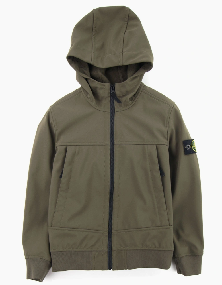 Stone Island Junior Q0130 Soft Shell Jacket Khaki V0054