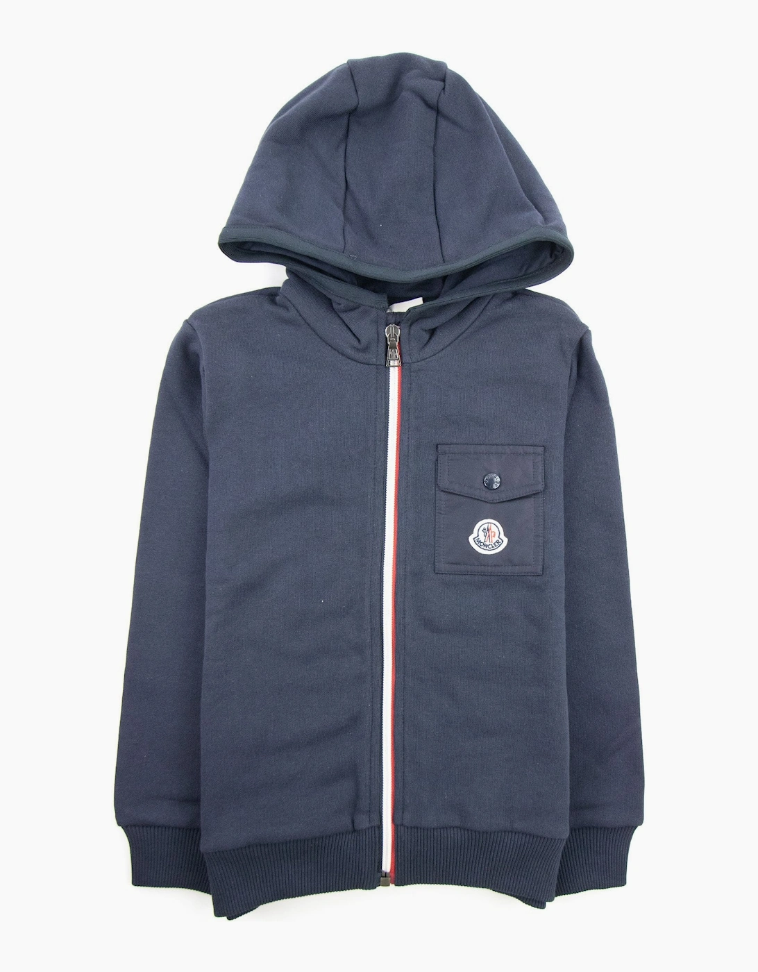 Moncler Junior Maglia Logo Zip Up Sweatshirt Navy 742, 3 of 2