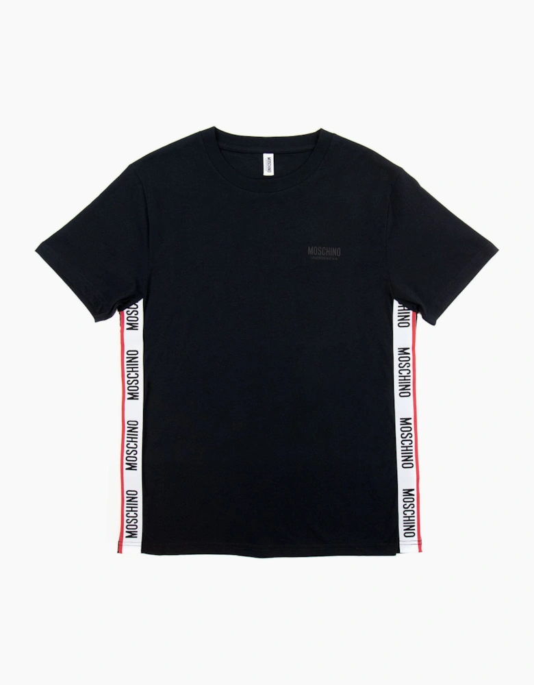 Moschino Underwear Chest Logo Tape T Shirt Black 0555