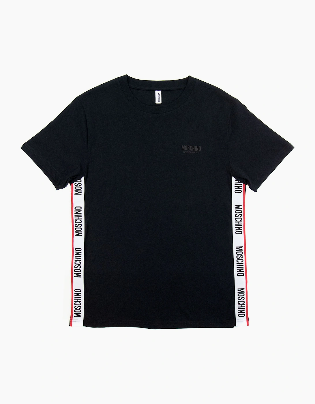 Moschino Underwear Chest Logo Tape T Shirt Black 0555