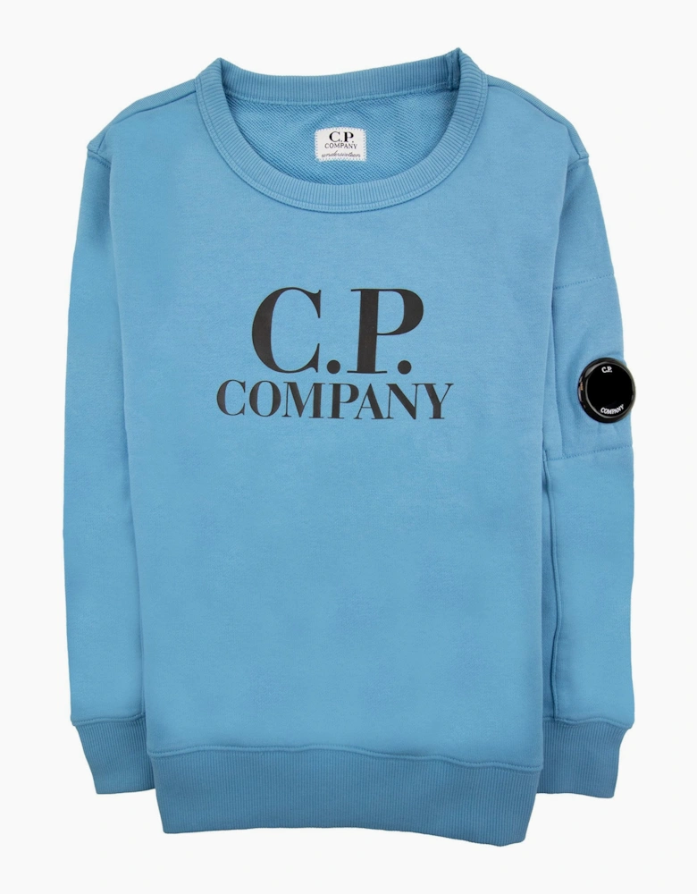 Cp Company Undersixteen Basic Lens Crewneck Sweatshirt Niagara Blue 853