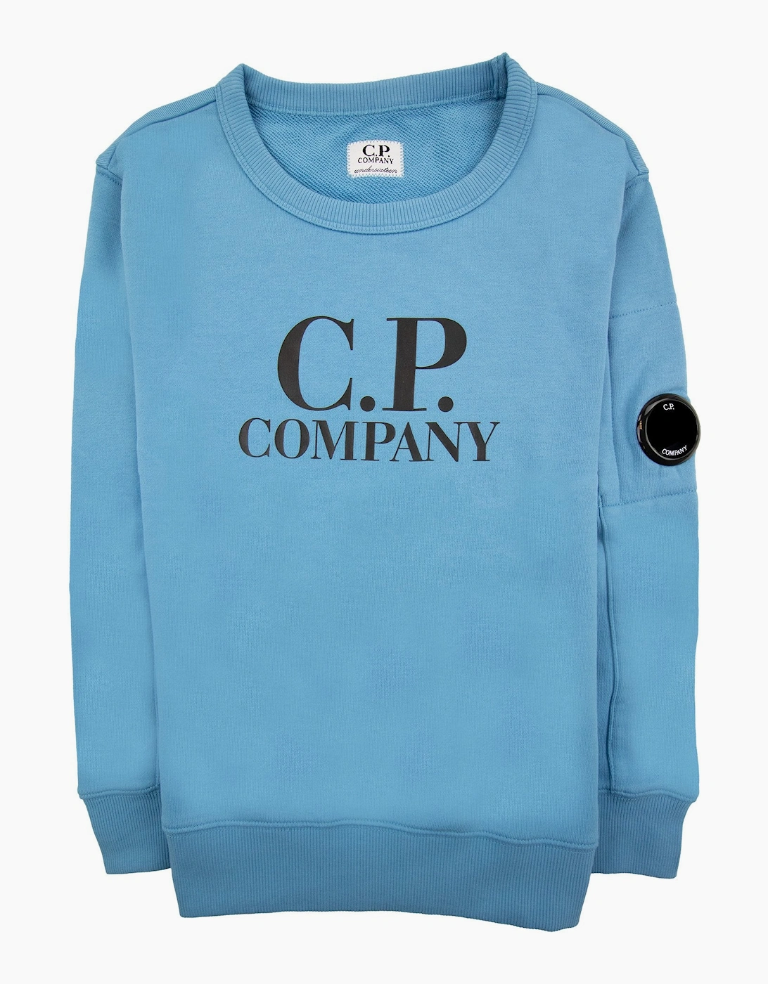 Cp Company Undersixteen Basic Lens Crewneck Sweatshirt Niagara Blue 853