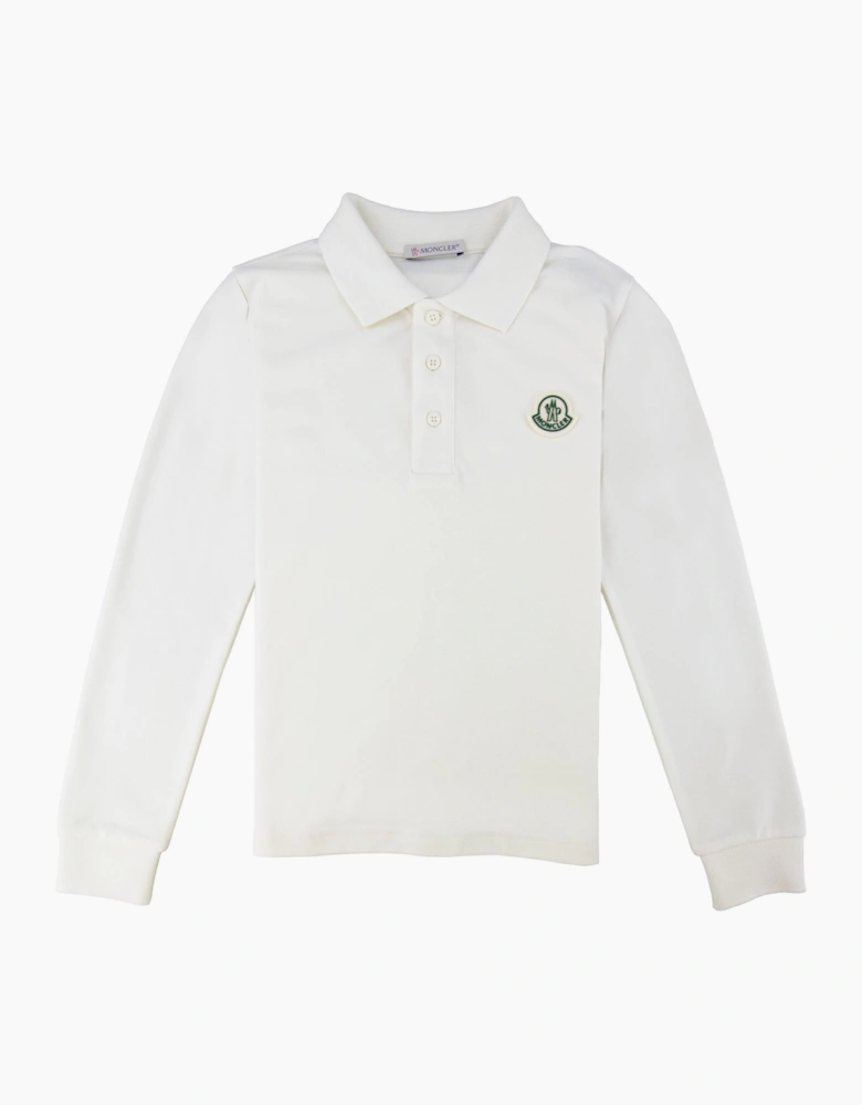 Moncler Junior Manica Maglia L/s Polo White 034