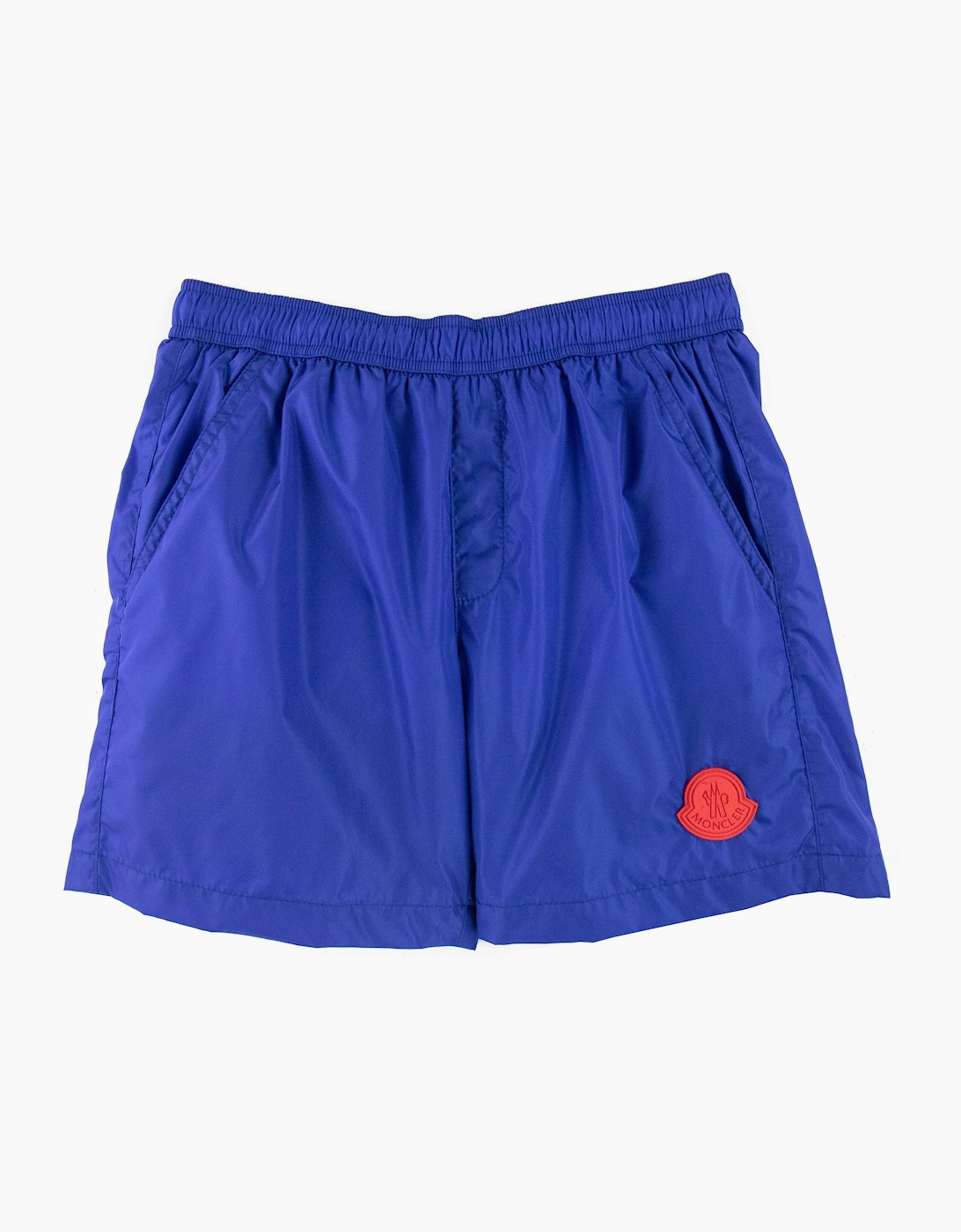 Moncler Junior Mare Rubber Logo Swim Shorts Electric Blue, 5 of 4