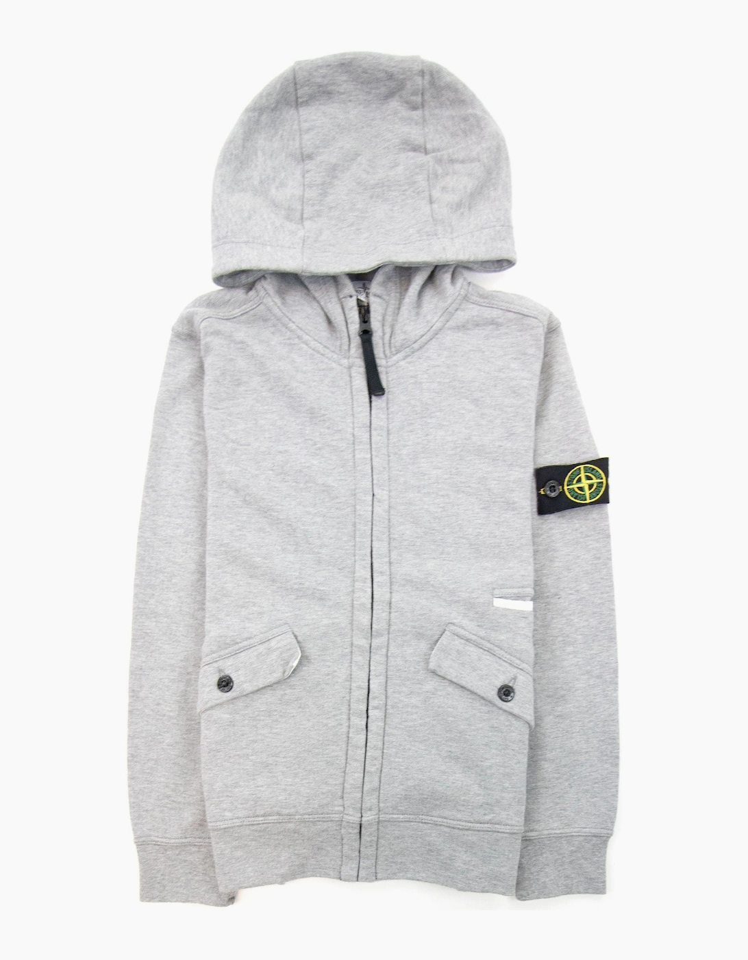 Stone Island Junior Zip Hooded Sweatshirt Grey V1064, 3 of 2