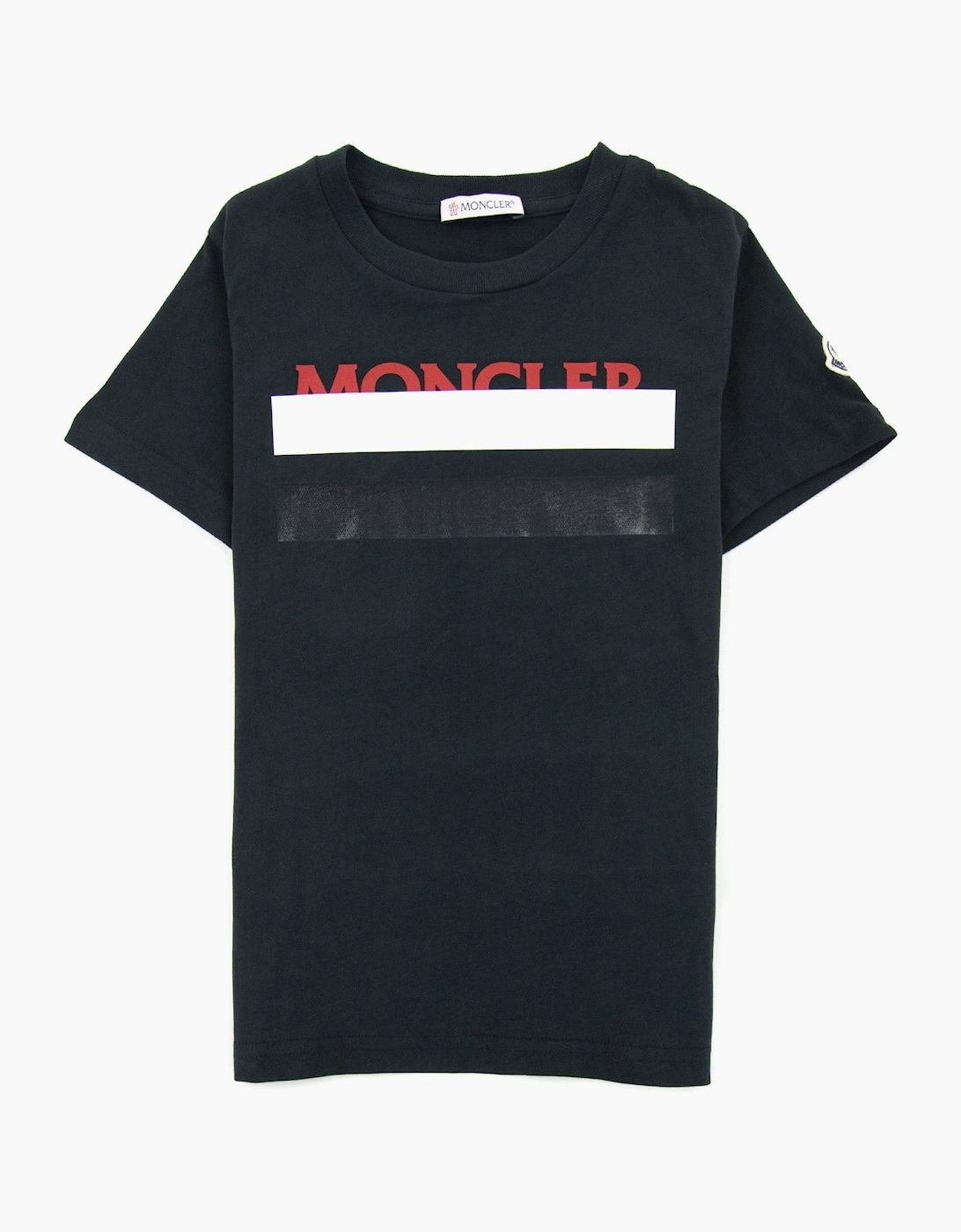 Moncler Junior Rubber Logo Maglia T Shirt Black