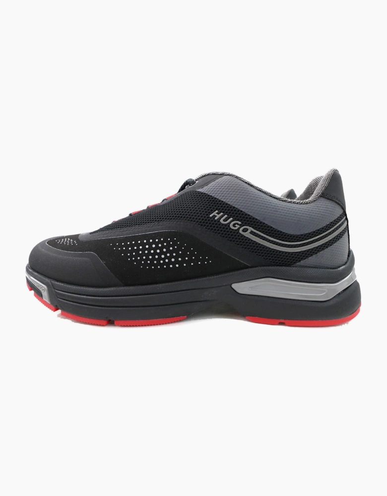 Hugo Axel Runner Mixed Material Trainer Black 001