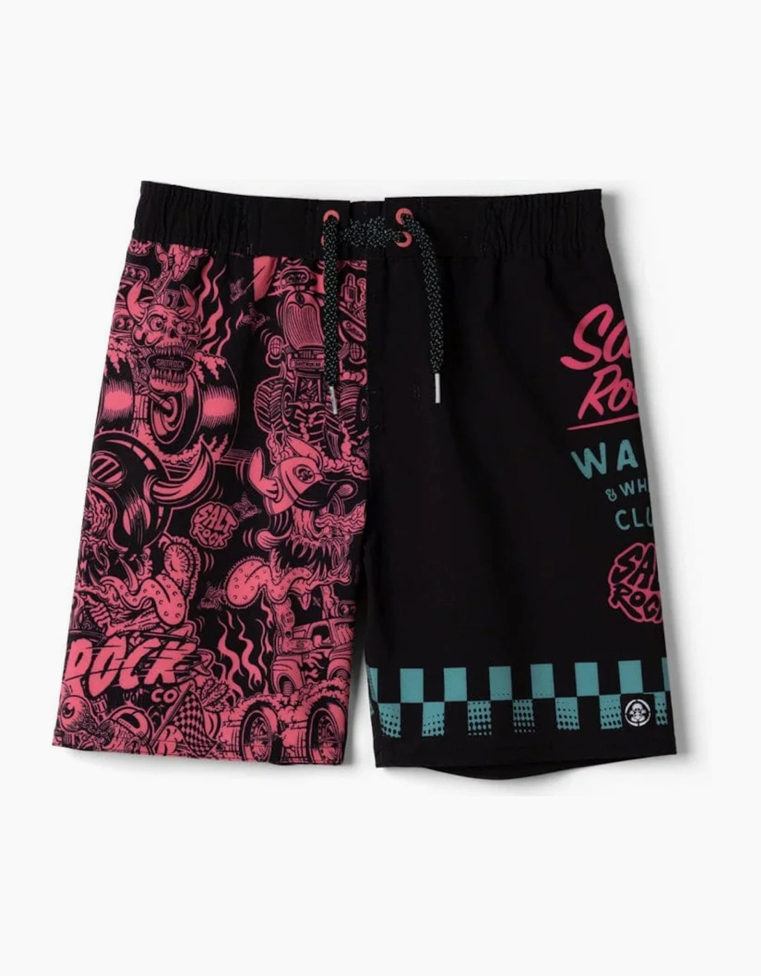 Saltrock Boys Black 'S Creep Club Boardshorts  Size 7 Kids