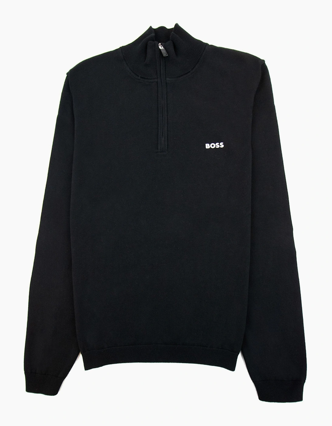 Hugo Boss Zallo Curved Logo Zip Sweater Black 001, 6 of 5