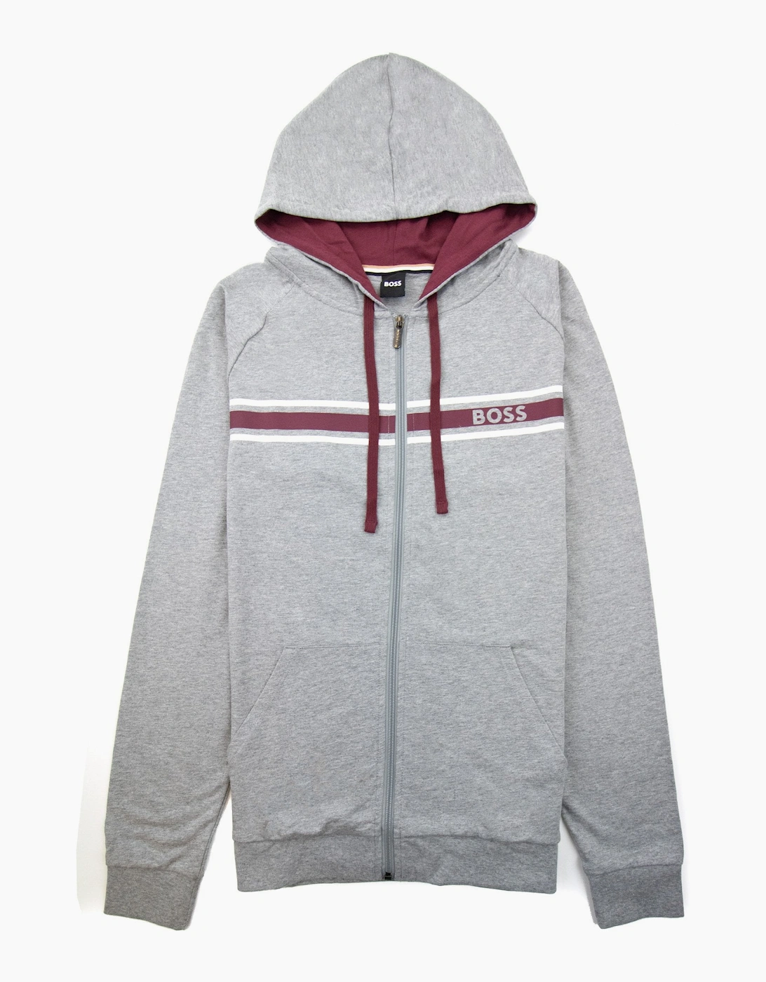 Hugo Boss Authentic Stripe Logo Zip Up Hoody Grey 033, 7 of 6